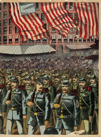 DESIGNER UNKNOWN. [GETTYSBURG.] Two-sheet segment. Circa 1898. 55x40 inches, 141x103 cm. Calhoun Print, Hartford.